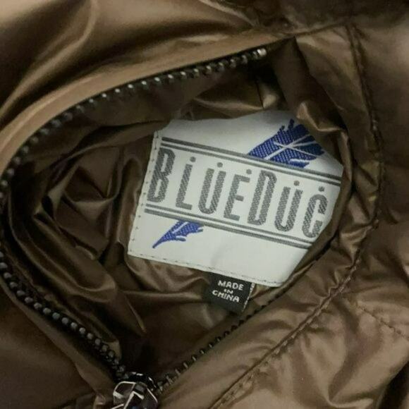 Blue Duck Brown Reversible Winter Puffer Coat Rabbit Fur Fox Trim Medium - Picture 8 of 15